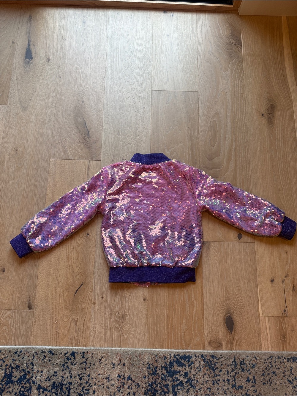 Lola and thee Boys Kids Pink Sequin Bomber Jacket - Sparkle Coat - Picture 2 of 5